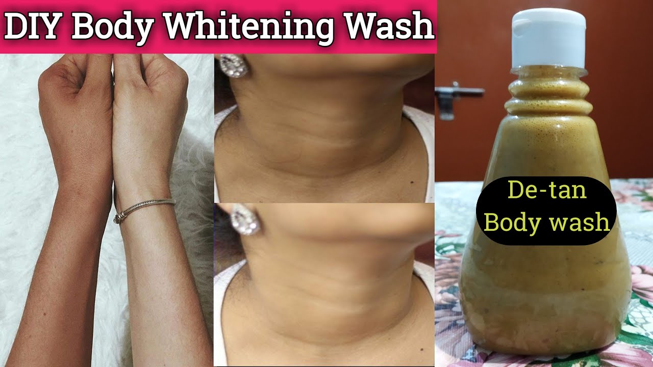 DIY skin whitening body wash/get clean fair and bright skin naturally/with English subtitles