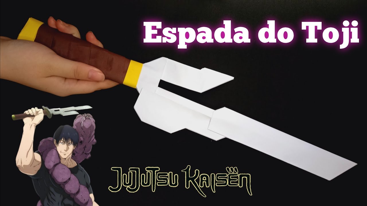 Como Fazer a Espada do Toji | jujutsu kaisen | artesanato em papel | How to make toji's sword