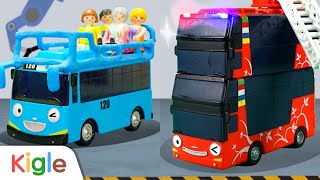 Bus Tingkat Dua Ubah | Mobil Mainan Anak-anak | KigleTV Indonesia