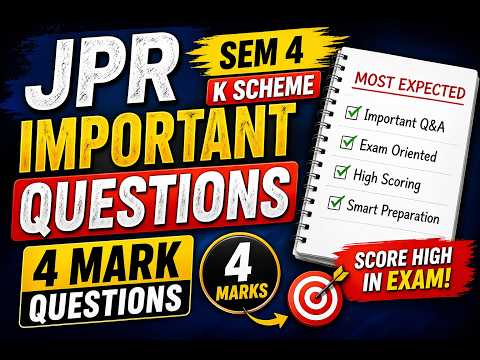 JPR Sem 4 Important Questions 🔥 | K Scheme | Most Expected 4 mark Questions | Java Programming