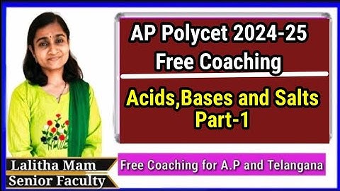 || POLYCET-2025 Free Coaching || Day#3 ||  Acids, Bases and Salts||