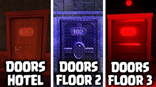 FIND THE DIFFERENCES😱 DOORS HOTEL VS DOORS FLOOR 2 VS DOORS FLOOR 3