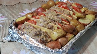 Мясо в духовке. Сочная свиная шея в духовке на праздничный стол.