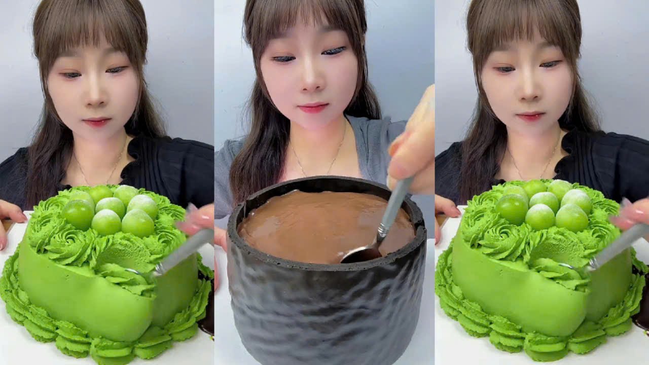 Eat Matcha cream cake, Thousand layer chocolate