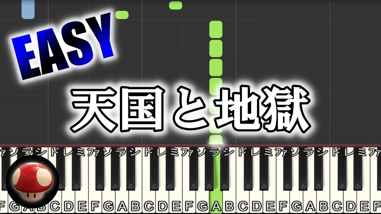 天国と地獄【 ピアノ初級楽譜】運動会BGM / Orpheus in the Underworld - Synthesia EASY Piano  Tutorial - YouTube