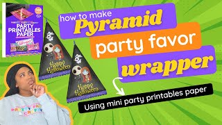Nightmare Before Christmas Halloween Pyramid Party Favor Wrapper Template and Tutorial