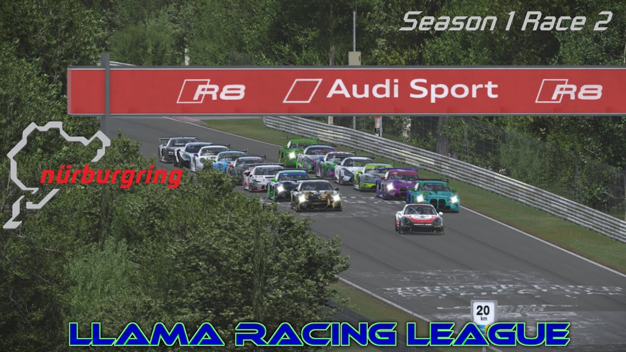 Llama Racing League GT3 Nordschleife S1R2 - Race Replay - YouTube