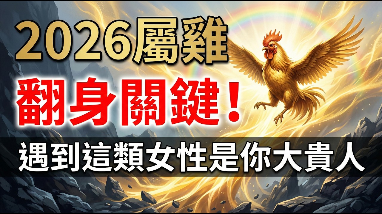 2026屬雞「翻身關鍵」：遇到這類女性是你的大貴人！點進來看如何接住貴人運！#2026屬雞運勢 #生肖雞2026運勢 #生肖雞 #屬雞 #屬雞財運 #屬雞翻身 #開運 #風水 #屬雞感情運 #丙午馬年