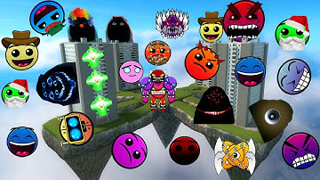 DESTROY ALL GEOMETRY DASH, LOBOTOMY DASH FAMILY, ANGRY MUNCI NEXTBOT In FACING CONSTRUCT FOUR | GMod
