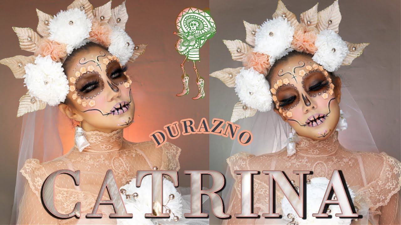 CATRINA Novia tonos DURAZNO 🍑 PEACH sugar skull | auroramakeup