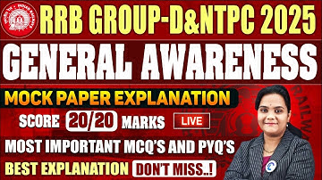 General Awareness Most Expected Questions For RRB Group D, NTPC, SSC, RPF & APPSC/TGPSC EXAMS