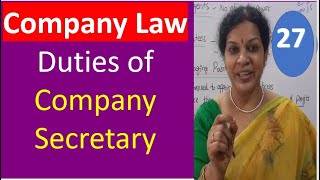 27. "Duties of Company Secretary" - Company Law Subject