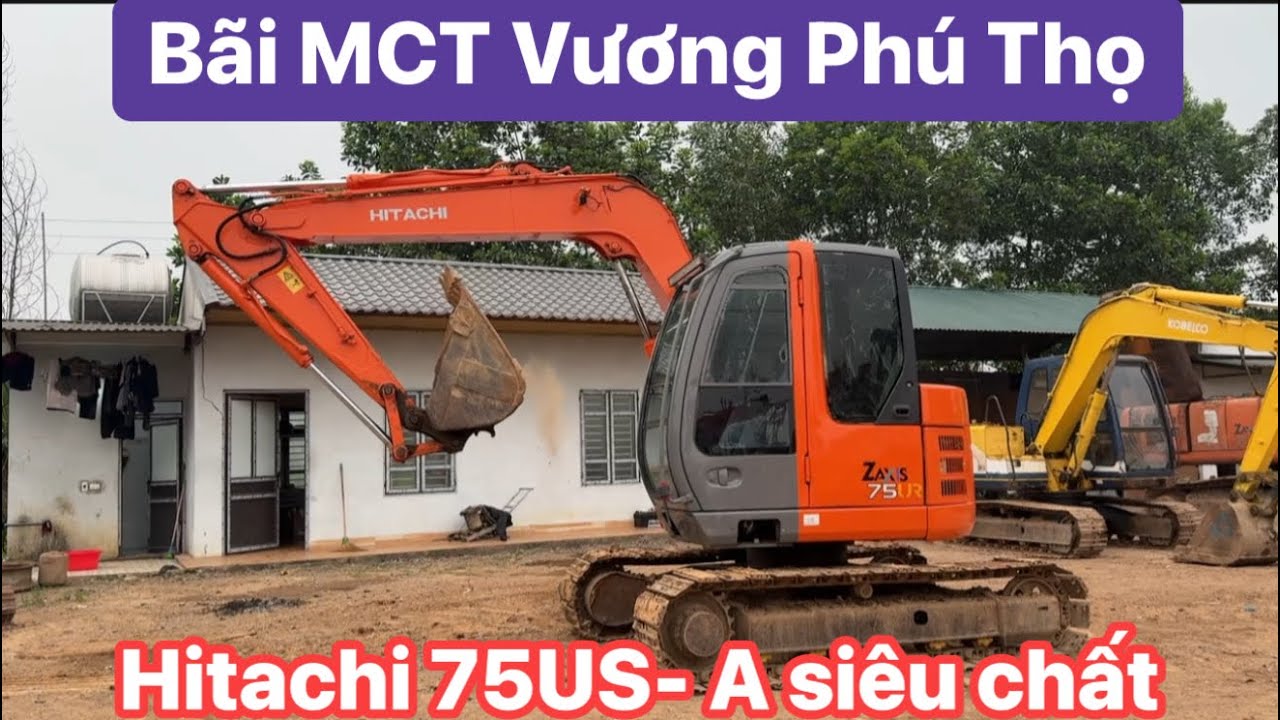 HiTachi 75US- A, máy bơm chất, khô giáo, cầu xích đẹp, thuỷ lực khoẻ: 0984230194