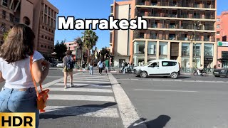 جولة في مراكش 🇲🇦 أجواء جيليز في وسط النهار والحرارة🥵walking tour HDR