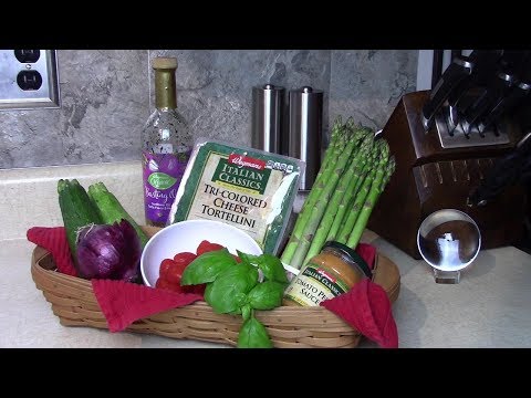 Tortellini Salad with Asparagus and Tomato Pesto