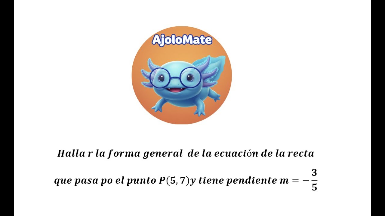 Geometría PRECB  - Hallar la forma general de una ecuación de la recta dado un punto y pendiente