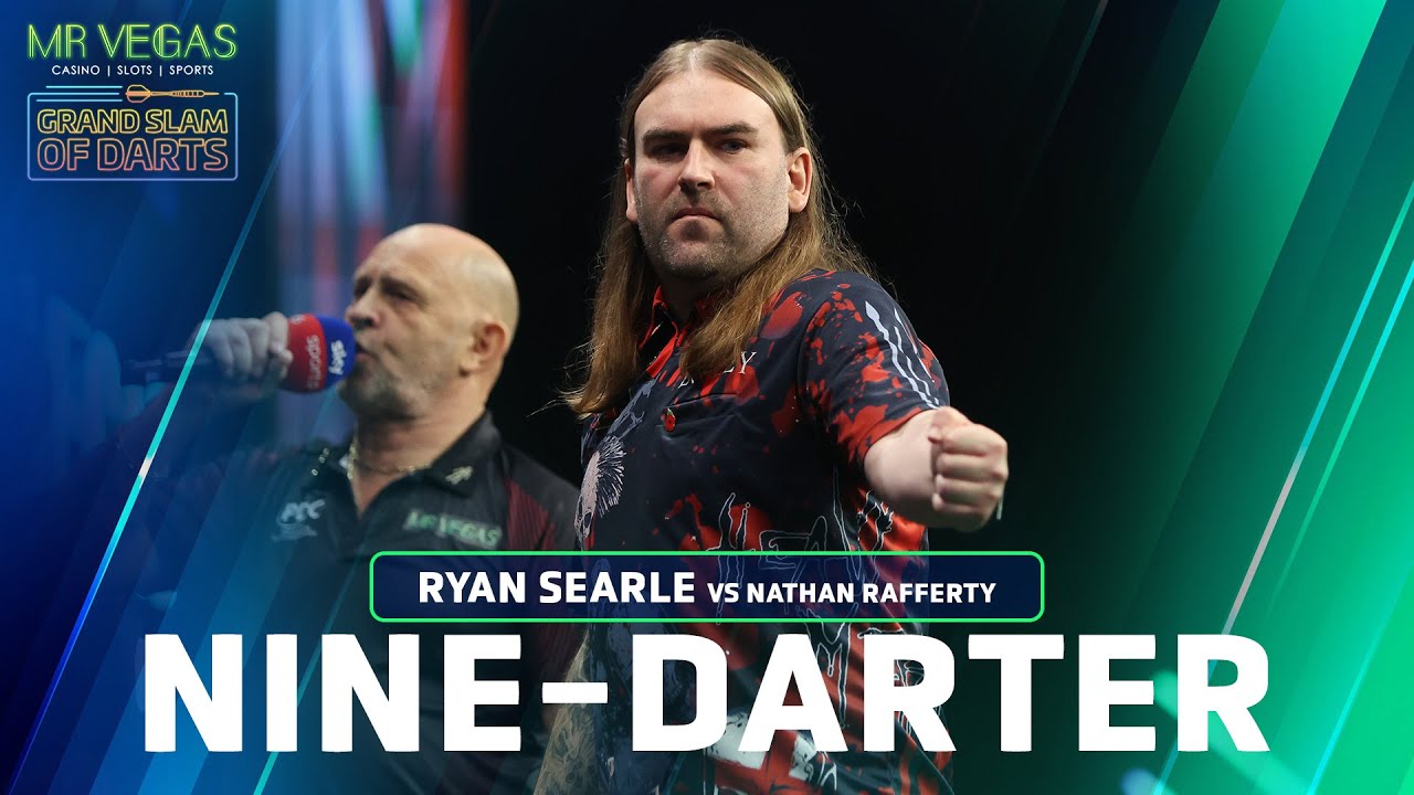 NINE DARTER! Ryan Searle v Nathan Rafferty 2023 Mr Vegas Grand Slam of Darts Win Big Sports