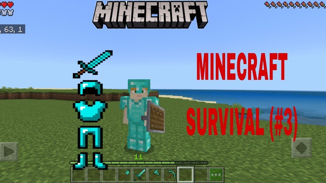 I make fully diamond armor in minecraft survival (#3) - YouTube
