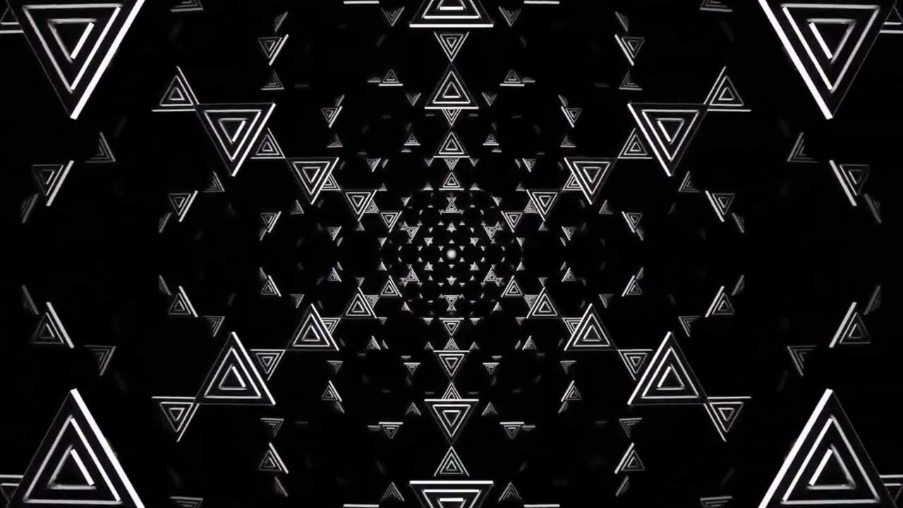 The Infinite Void | Abstract Geometric Tunnel Animation Hypnotic Monochrome Endless Triangle Loop 4K