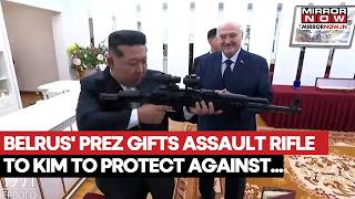 Belarus President Lukashenko Gifts Kim Ault Rifle Just In Case Enemies Appear Watch Video