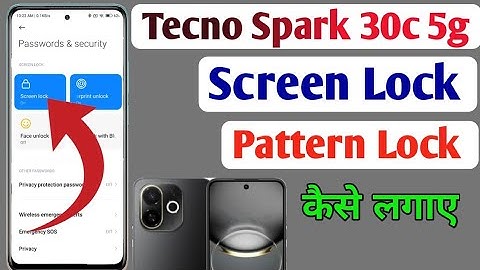 Tecno Spark 30c 5G screen lock setting | Tecno Spark 30c 5G me screen lock kaise lagaye |screen lock