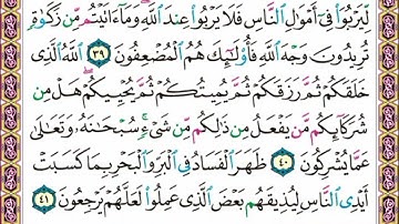 سورة  الروم    .     .      صفحة      ٤٠٨     .     .     من  الأية( ٣٩ ) إلى الأية ( ٤١ )