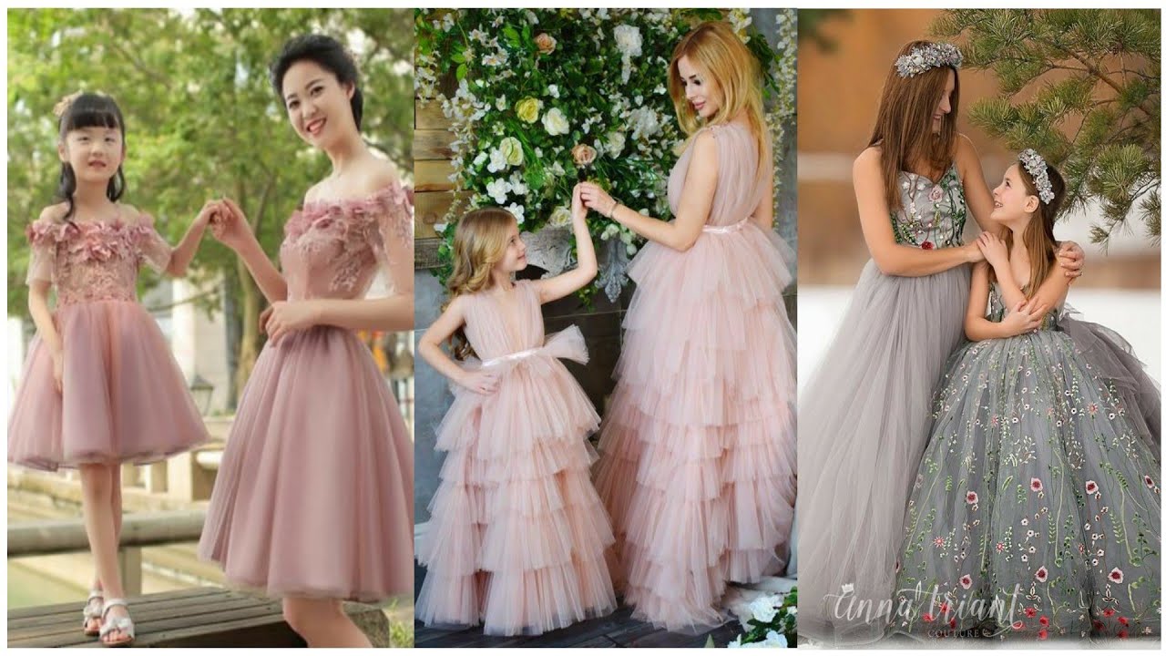 Mother and daughter same dress design/mom and kid outfit ideas/mother daughter same outfit