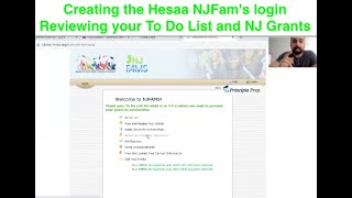 Creating the Hesaa NJFam's login and reviewing your To Do List and the TAG Grant for NJ students