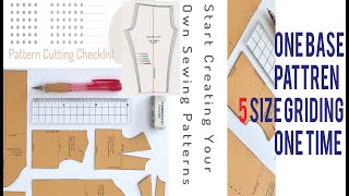 how to 5 size one base pattern one time grading