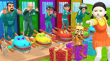 Scary Teacher 3D vs Squid Game Trying Dalgona Candy Shapes Right or Error 5 Times Challenge