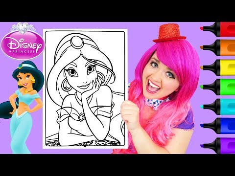 Coloring Jasmine Disney Princess Coloring Book Page Prismacolor Paint Markers | Kimmi The Clown