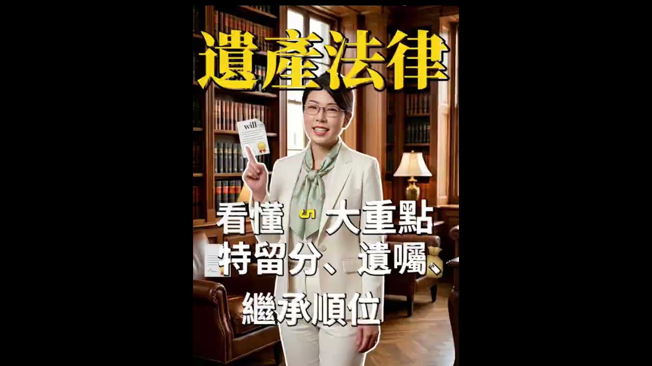 「遺產法律5大重點:特留分、遺囑、繼承順位一次看懂」 #明冠聯合法律事務所#陳筱霖#特留分#遺產分配#繼承順位#遺囑效力#遺產不分#遺產法律 縮圖