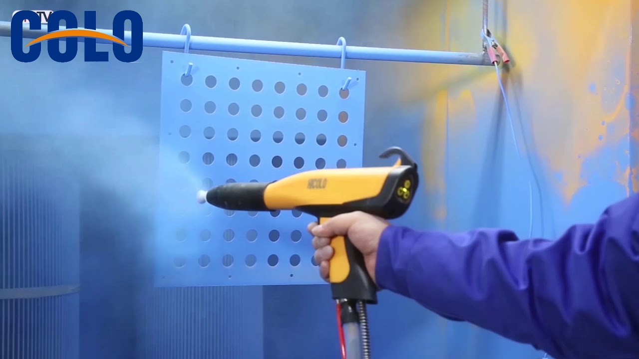 COLO-08 powder coating gun working nice Pistola de Pintura en polvo