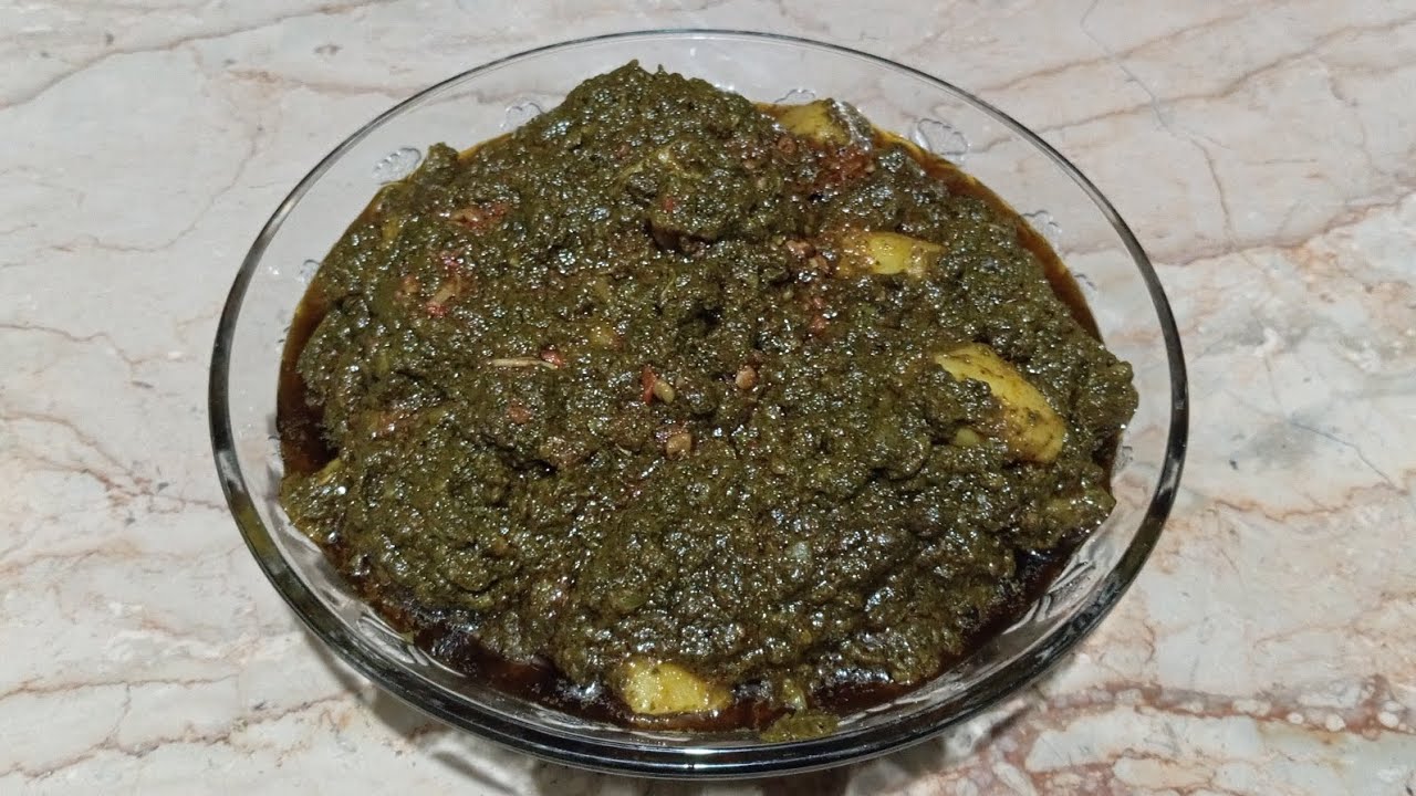 Desi style aloo palak with uzma kitchen 
