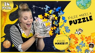 Kylee Makes a Puzzle | Learn how to make a Puzzle and go on a Solar System Puzzle Scavenger Hunt!