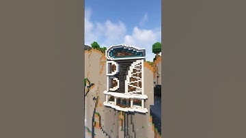 Minecraft: Modern Cliff Mansion 🤩 | #minecraft #builds #shorts