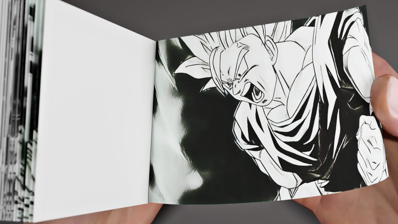 DRAGON BALL Z Flip Book Goku Super Saiyan 3 Transformation Flipbook