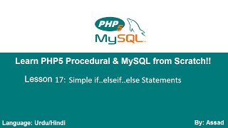 PHP Procedural & MySQLi Lesson 17: Simple if else Conditions (Urdu/Hindi) Php 8 Tutorial Hindi Part 17 Loops The Test Coder
