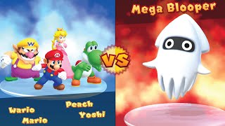 Mario Party + BOSS FIGHTS! Luckiest/ UNLUCKY Wario, Yoshi, Peach, Mario vs Blooper/ Cheep Chomp BOSS