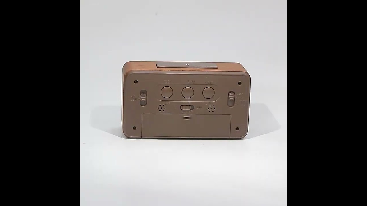 Réveil Bois Digital Naturel – Grand Écran LCD avec Température et Date