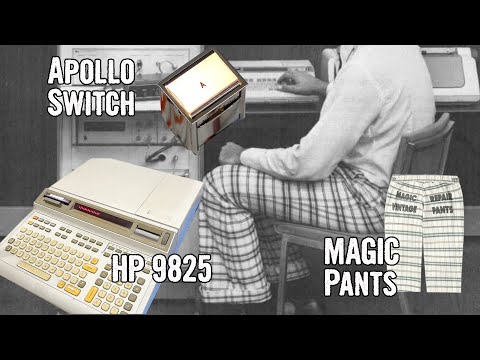 HP 9825 calculator with HP 98035 clock module demo (and an Apollo switch!)