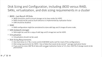 Hadoop Certification - CCAH - Cluster planning