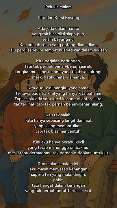 KITA DAN KURSI KOSONG - Pelukis Malam #puisi #musikalisasipuisi #puisicinta #shorts
