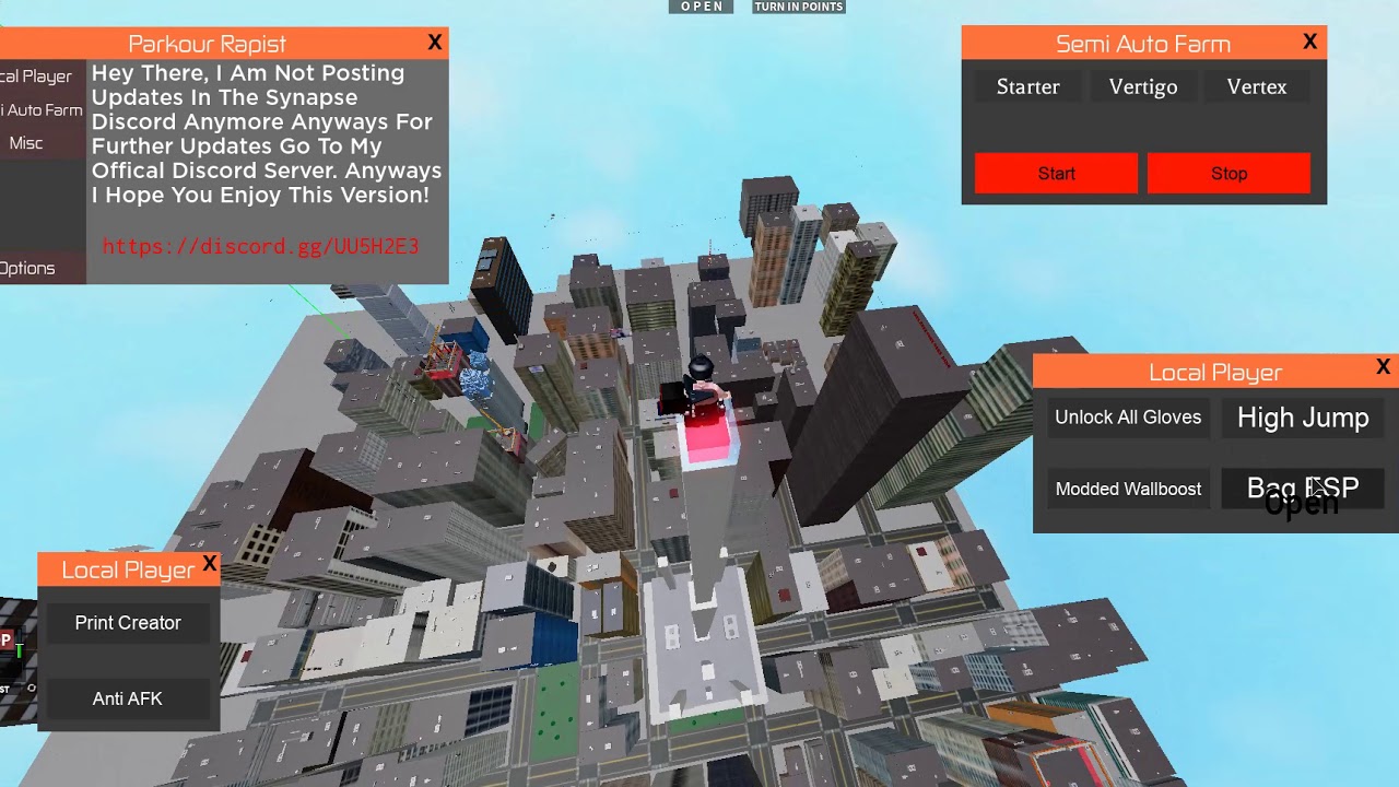 Roblox Parkour Exploit Unpatchable By Lofi - roblox parkour scripts semi patched only change wallboost