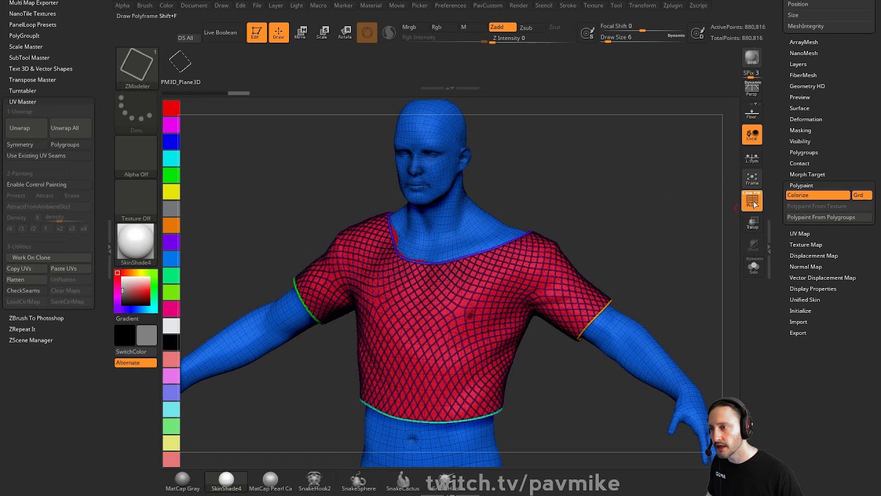 material id mask zbrush
