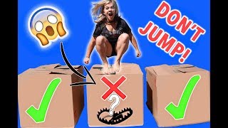 DONT JUMP INTO THE WRONG MYSTERY BOX CHALLENGE! 😱 // SoCassie DONT JUMP INTO THE WRONG MYSTERY BOX CHALLENGE! 😱 // SoCassie