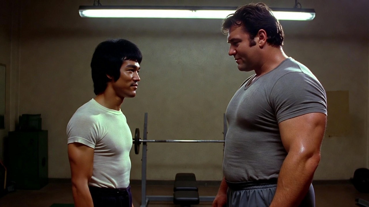 Er ahnte nicht, dass er Bruce Lee ins Gym rief — 6 Sekunden später kniete der 140-Kilo-Champion