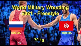 RUSSIA vs TUNISIA (Dakhlaoui vs K. Nachyn) World Military Wrestling 2021- Freestyle -70 kg