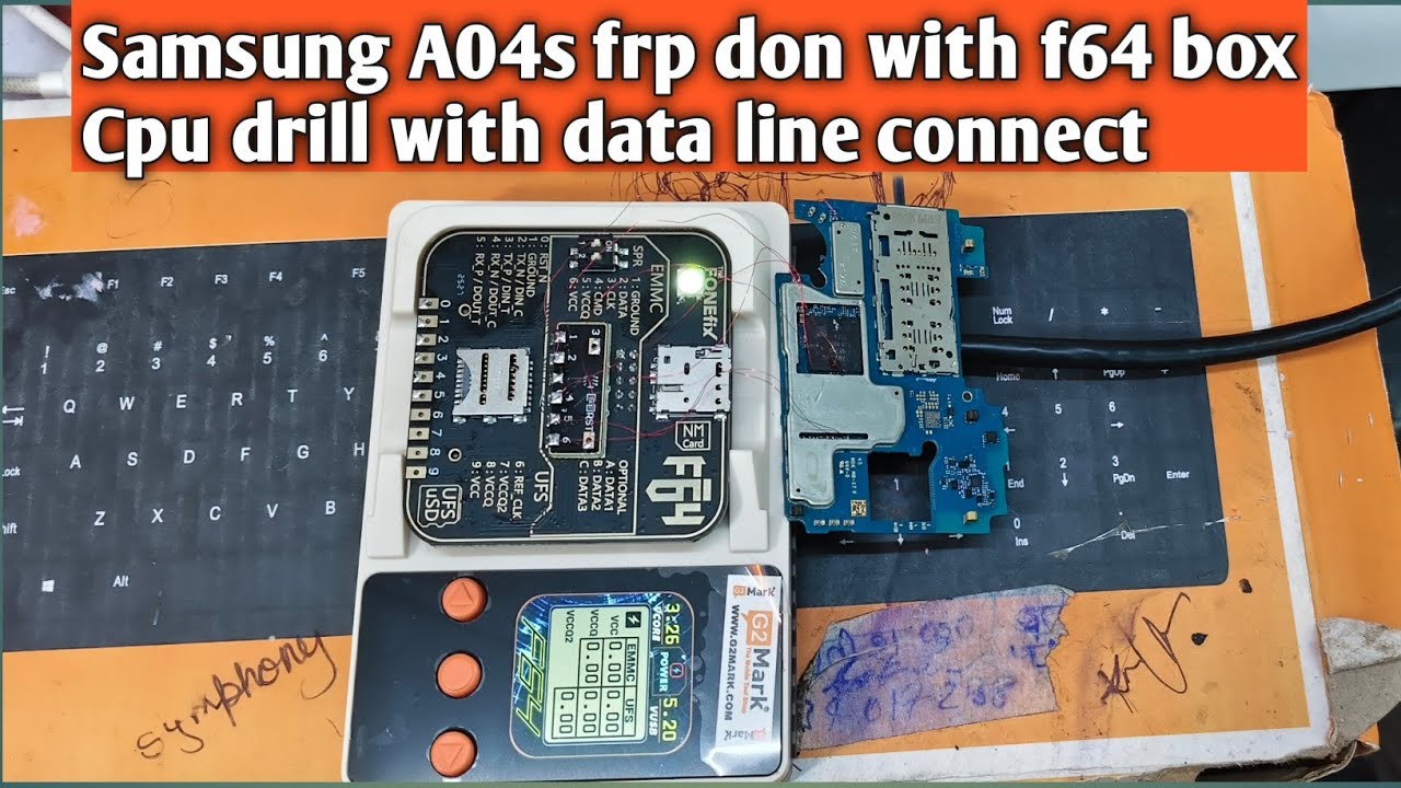 Samsung A04s frp with F64 box | Cpu drill or data line conect - YouTube