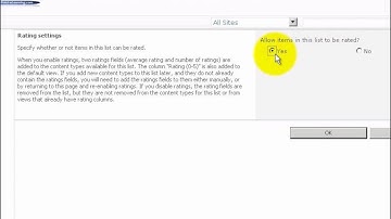 Enabling ratings for lists
